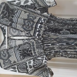 Maxi Women's V neck Short Sleeve Dress| Size S